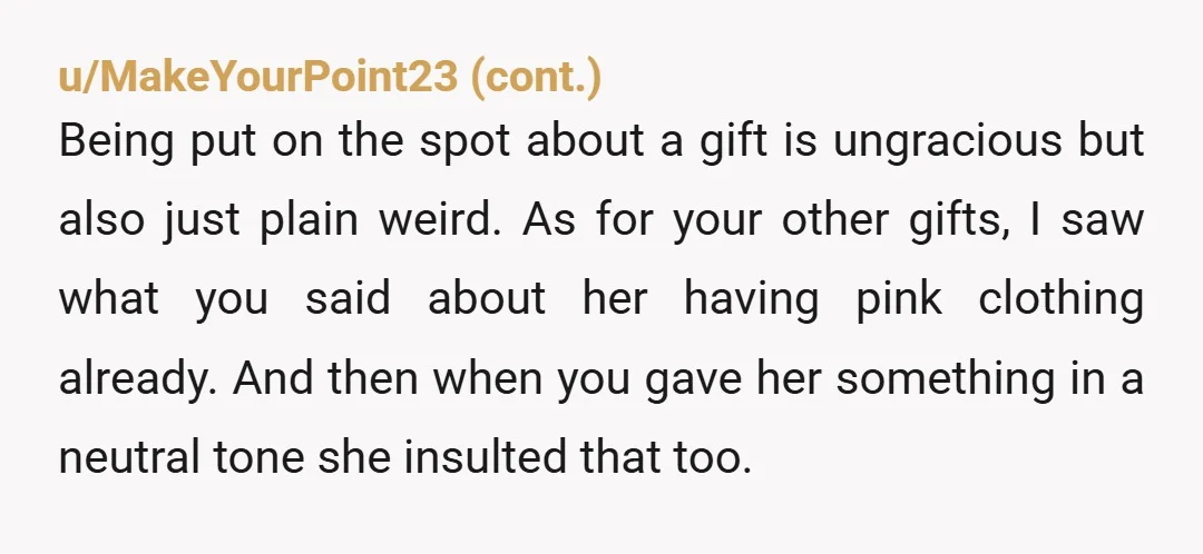 u/Trevena_Ice YTA. You gave her a gift, she can't use. And you did so before. You don't put any thoughts into your gifts to her it seems. And it is...