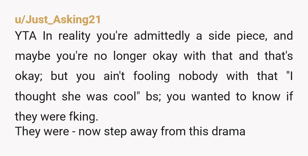 u/Booger_Picnic I'd just say "He's all yours – enjoy!" and then block them both. I mean, do you really need this stupid BS in your life?
