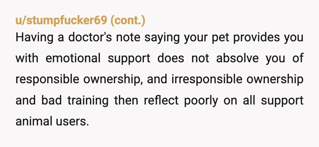 u/SartorialDragon It's a tough topic. I think it's valid to tell people "your service dog is badly behaved" when it is – rather than "that's not a real service dog"....