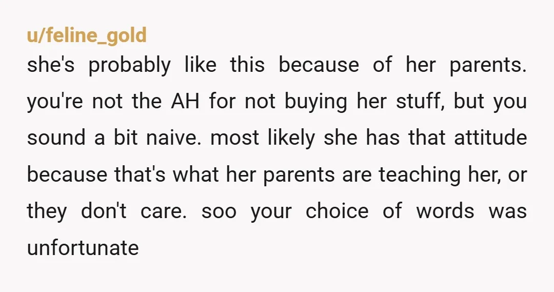 u/Sweeper1985 I didn't expect it with a title like that, but NTA. Unfortunately, not sure it's true. Kids who talk and behave like that at such a young age are...