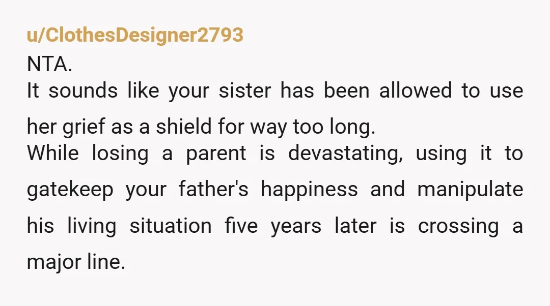 u/Naromyx
I don't think youre the AH. But your sister needs a therapist.