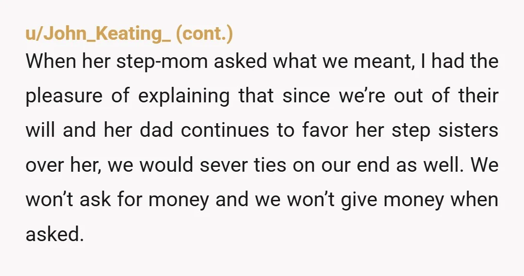 u/Carrie56 I do laugh at some people who try to control their families with the immortal line “I’m going to cut you out of my will!” My great aunt used...