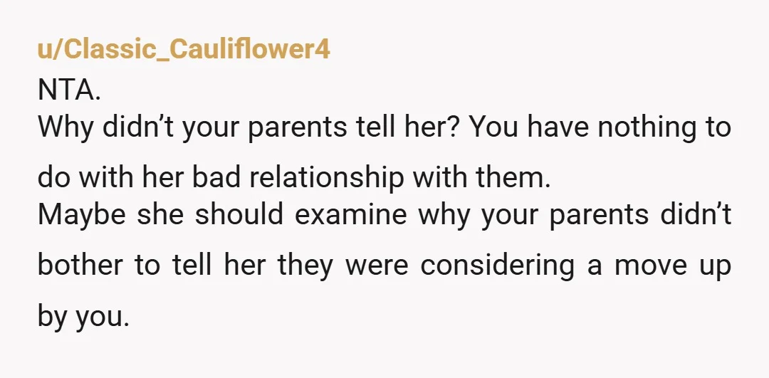 u/Sylkre NTA not your fight to fight. It was your mothers choice when and how to inform your sister. Don't engage with your sister. Don't give her "parent's rights" to...