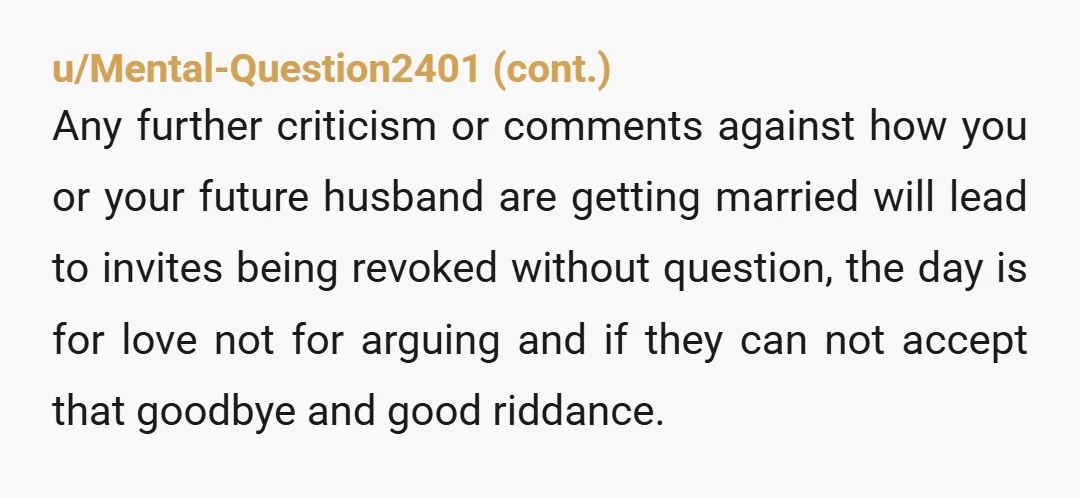 u/Maximum-Spot-9523 The putative second flower girl is not a niece. She's the groom's twin's step daughter. The mother is being a jerk. Don't give in to terrorists. You picked your...