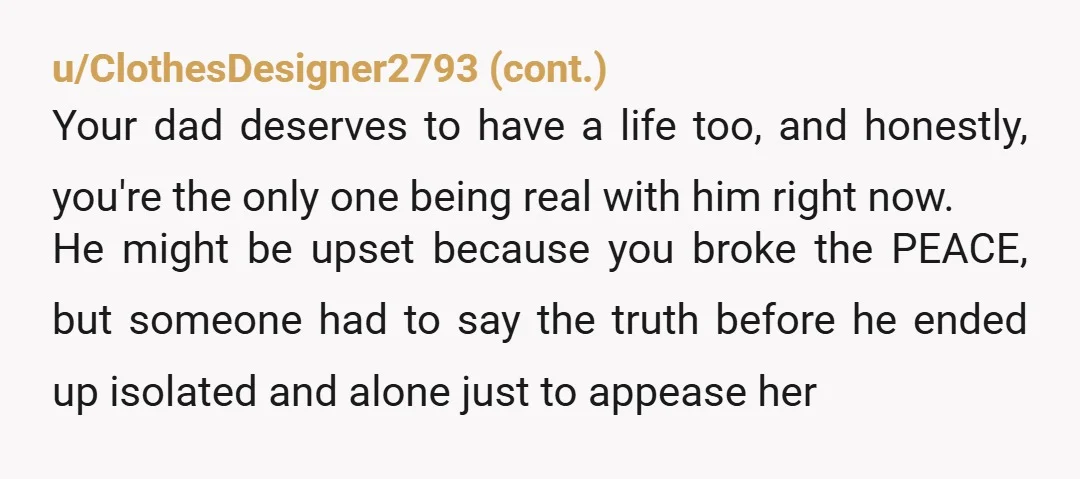 u/Interesting-End1710
NTA, absolutely agree, but Dad is enabling it so there's nothing you can do about it.
This is a cut your losses situation