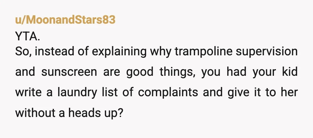 u/AllPerspicacity Info: do you even like your wife? It feels weird to have them make a list like this instead of forming a team with your wife, reviewing their complaints...