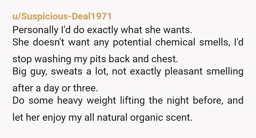 u/Horror_Signature7744 I’m sorry but I would not allow her to touch a damn thing near me. You just know that crazy pants has the filthiest hands. Also, I’d wash my...