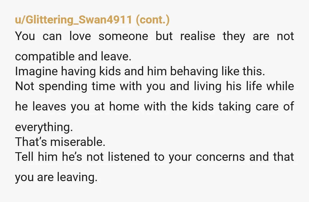 u/haunted_vcr
You deserve better. You can walk away and find someone who wants to put in effort.