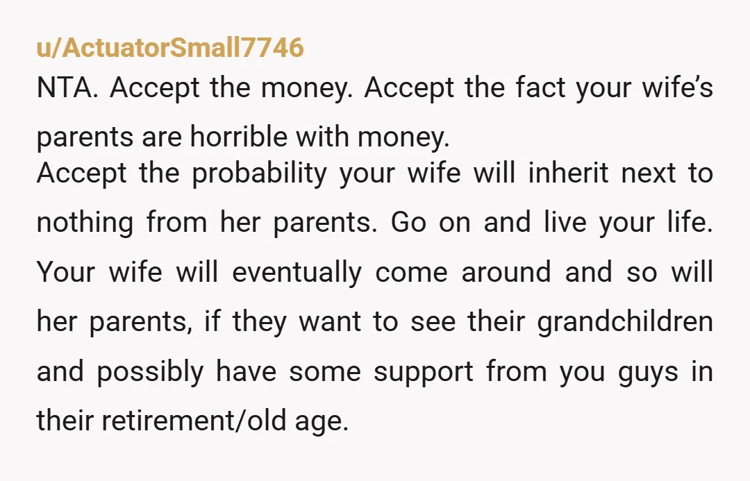 u/mothandravenstudio NTA. Their failure to plan does not constitute your emergency. By the way, there would be nothing left for you to inherit, if they f*** off all their money...