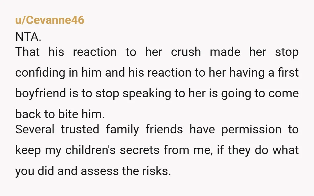 His reaction is ridiculously oversized in comparison to Laura's "crime". She's 14, she's allowed a little privacy. But he's intent on telling her that if she displeases him he'll just...