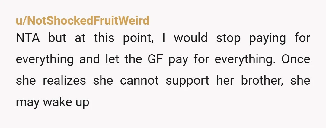 u/mikehallyall
NTAH, with zero room for discussion.
Give your wife the ultimatum: You or her deadbeat brother.