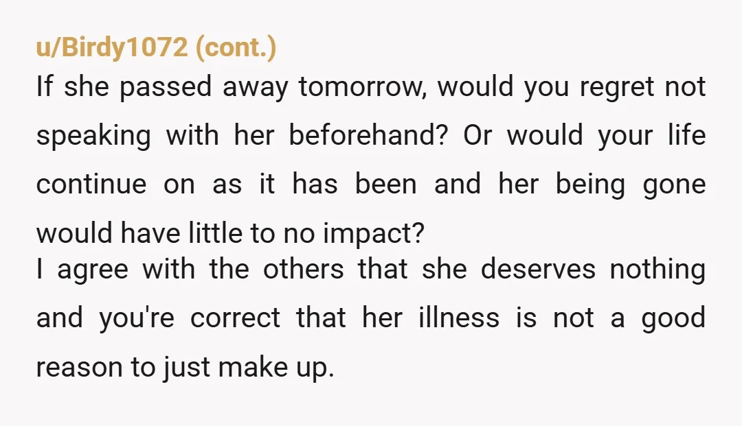 u/ellensundies Tell your mom that your sister needs to write you a letter listing every way that she hurt you and apologizing for each one. Then and only then will...