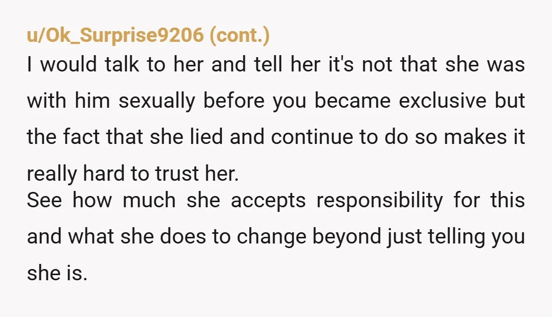 u/awesomeisthename Sorry man it looks like you were the second choice. Also even if you’re not “exclusive” you were still dating her while she was getting plowed on the side...