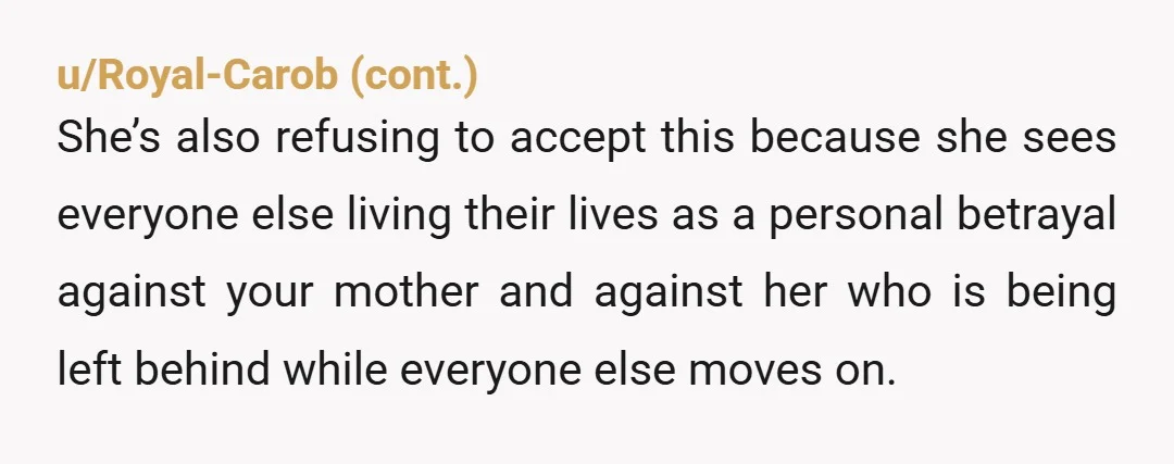 u/Significant_Kiwi_608 I mean I truly do get where you’re coming from but you’re still YTA. She’s right that her relationship with your dad is theirs, and you’ve got both of...