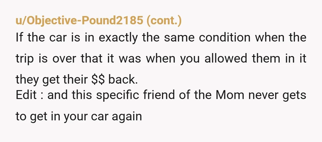 u/Kaezzi NTA Whoa she's been getting free rides and this is the attitude you get? And your mum's on her side?! Too right you're not taking her to her work...