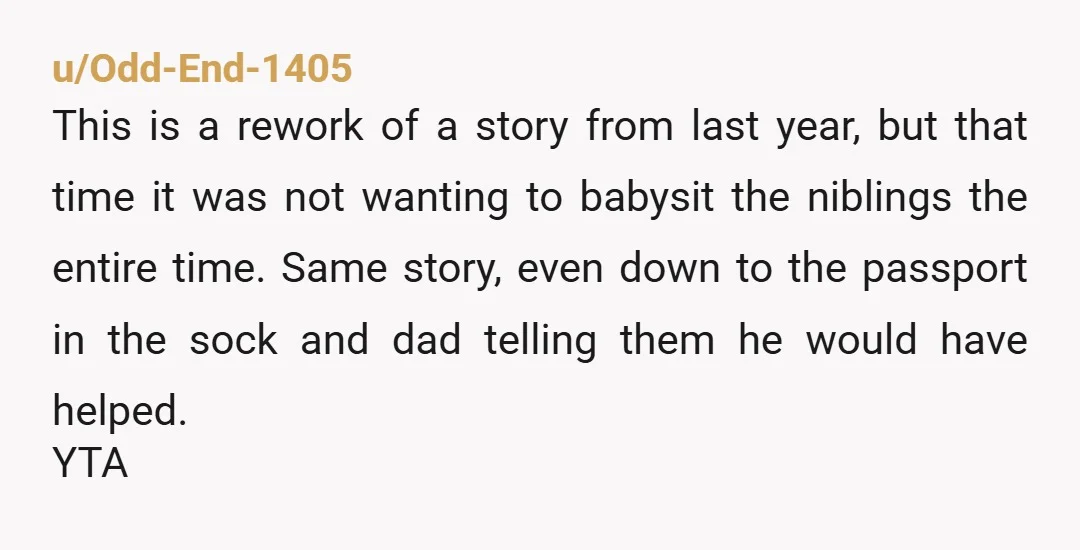 u/rrrrriptipnip
If you had gone with your parents on your own wouldn’t you have been the one to help with your mom regardless? I think that’s the main problem