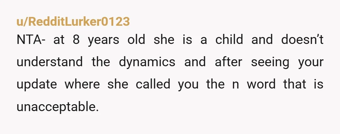 u/Crimsonwolf_83 NTA. She’s a child, she doesn’t get to pick her adult friends. Your ex is also your ex, and needs to extricate herself from your family, not find a...