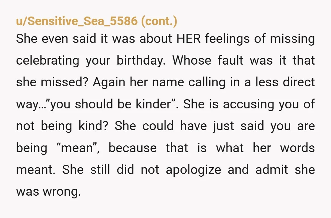 u/RewardSuccessful3468 I'm very happy that you stood for yourself! great job, especially for someone whose mom and stepfather seem to be good at pressuring things, i wish i was this...