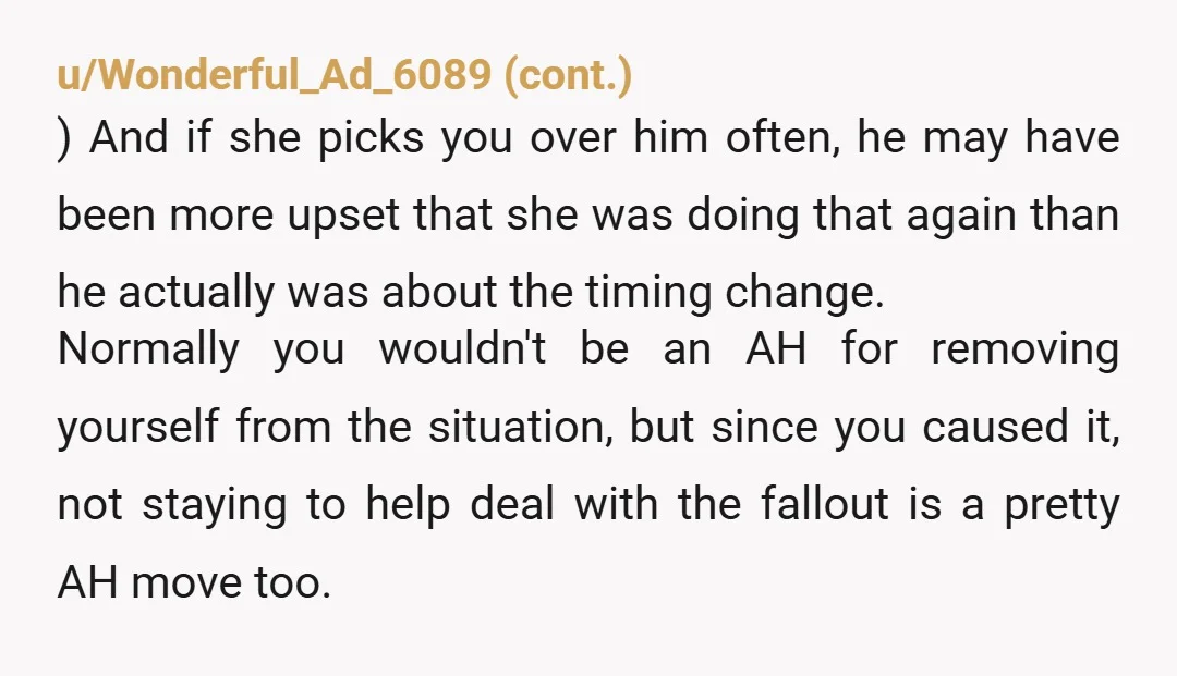 u/poussior All of the adults suck. I feel bad for the kid. 13 and your mom prioritizes some dude over you? I get the crash out. I’d hate her too....
