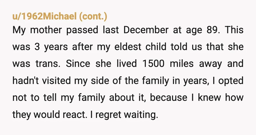 u/giantbrownguy NTA. In the same way you felt your grandfather endorsed your grandmother’s racism, your entire family has done the same. It may be some level of grief affecting them,...