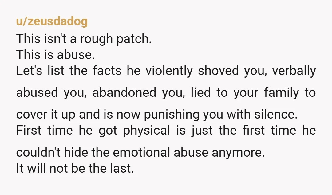u/be_kind_to_yourself_ I would actually report it, you have witnesses, you are hurt, and it will not be the last time. Then I would divorce motherfucker I stayed once and regretted....