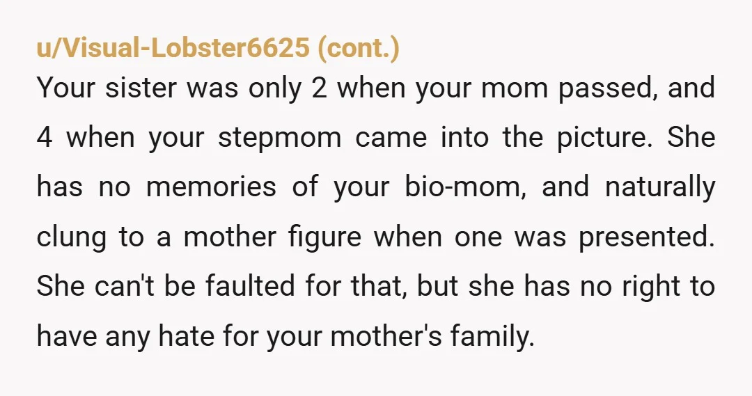 u/FanndisTS NTA, and IDK what else you could do to help her emotionally. You're doing great.