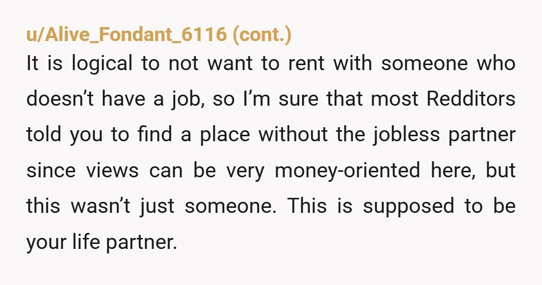 u/isthisthingon78 You have to take care of yourself. There's no shame or blame in doing that. If apartment visits work out, great, but you don't owe her that. You're offering...