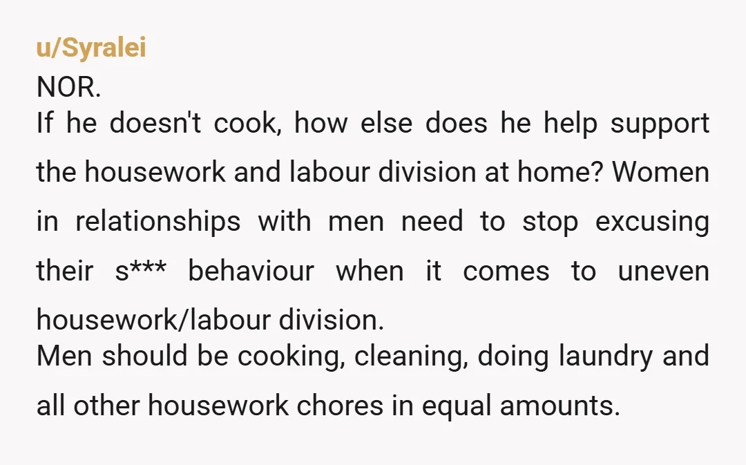 u/emryldmyst
NOR 
It's not about the leftovers...  its about the lack of respect 