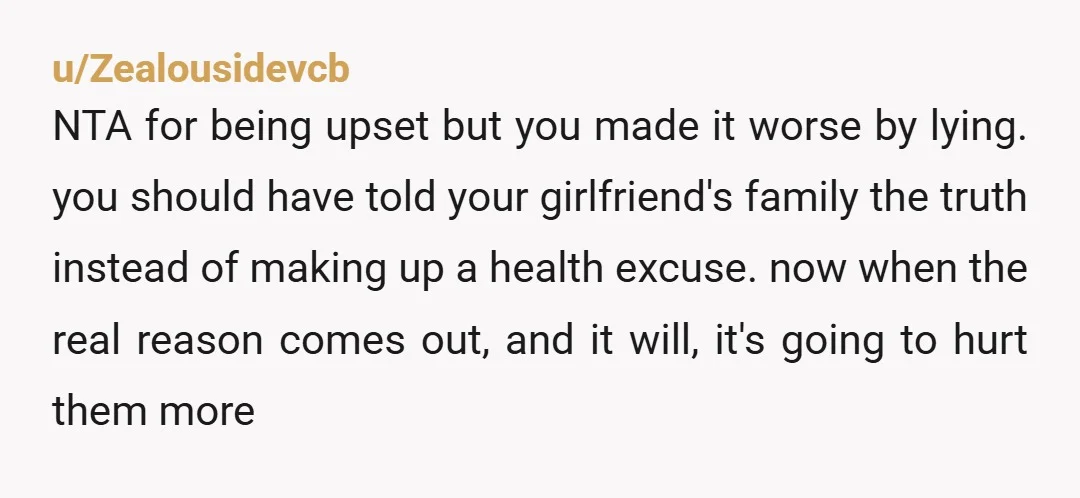 u/mini_zone7607
your family sounds pretty closed-minded tbh. it’s wild that they’d be so judgmental just because they’re different. you did the right thing standing up for your girlfriend's family.