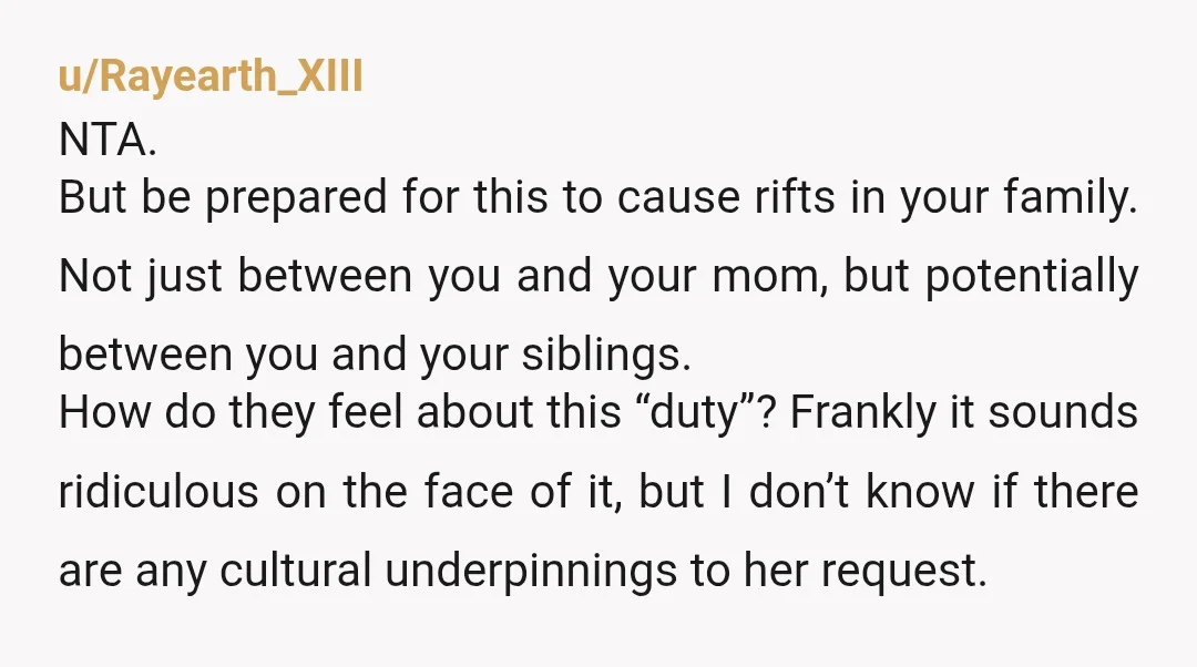 u/Youmadashell
NTA, why are you entertaining this? Her sending you to private school has nothing to do with anything lol.