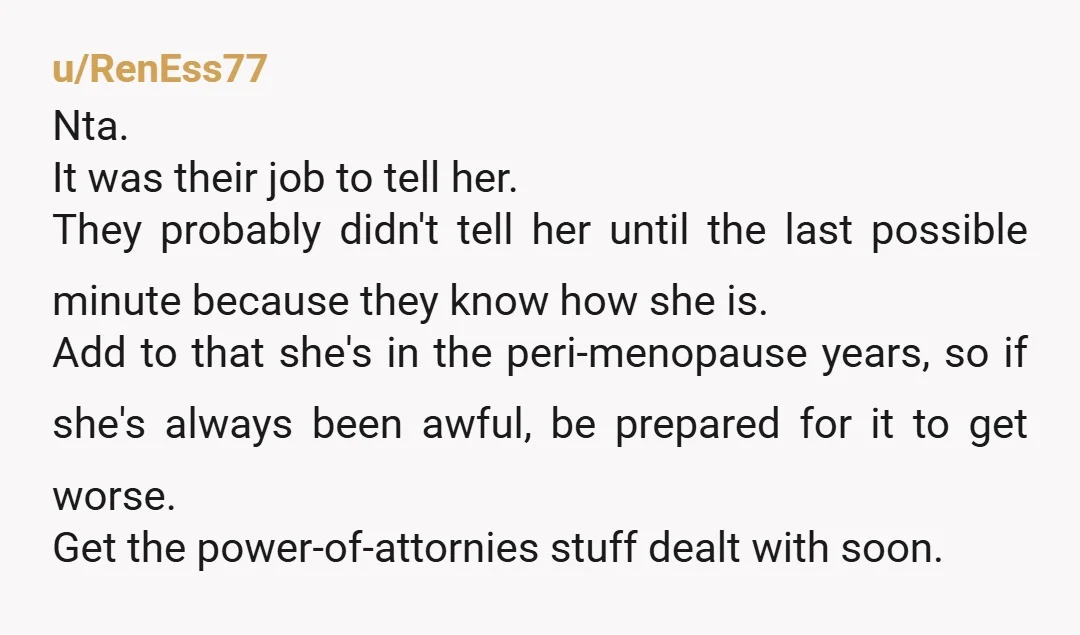 u/Puzzled-Award-2236 Even the bible says there's 'a time to speak and a time to keep quiet'. You know first hand how she is and how she reacts. I would make...