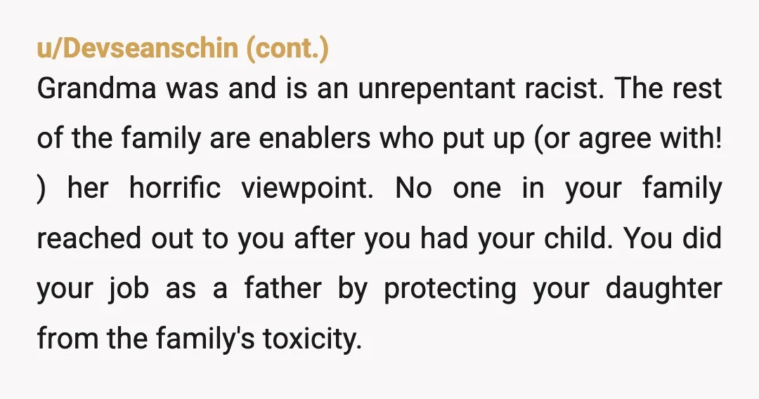 u/Otherwise-Wall-6950
NTA Your whole family is exhausting! Focus on your own family and forget the other one exists.