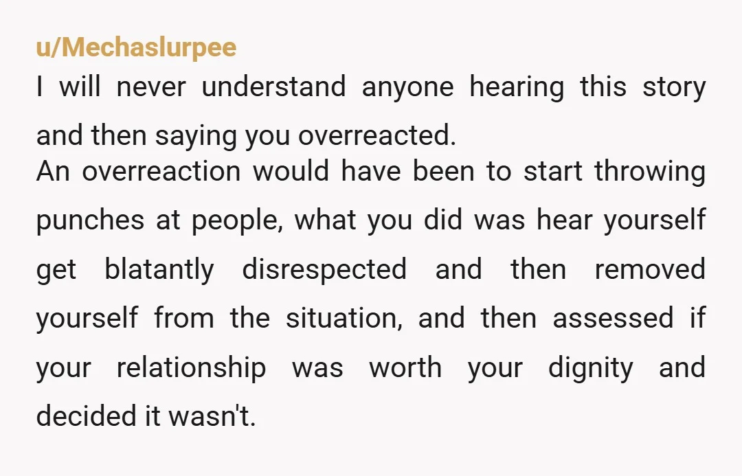 u/sog96 You did the right thing. Now you can find someone who will respect you. When she calls again, just tell her to go back her ex since they had...