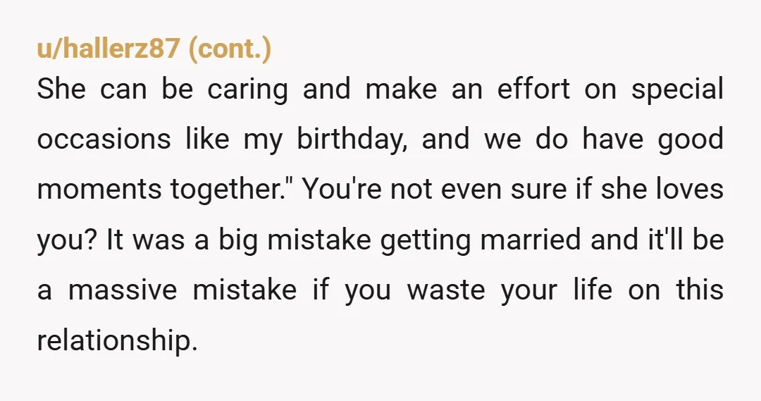 u/Otherwise_Mix_3305
You should not have married her. This relationship is toxic. Get a divorce. Pronto.