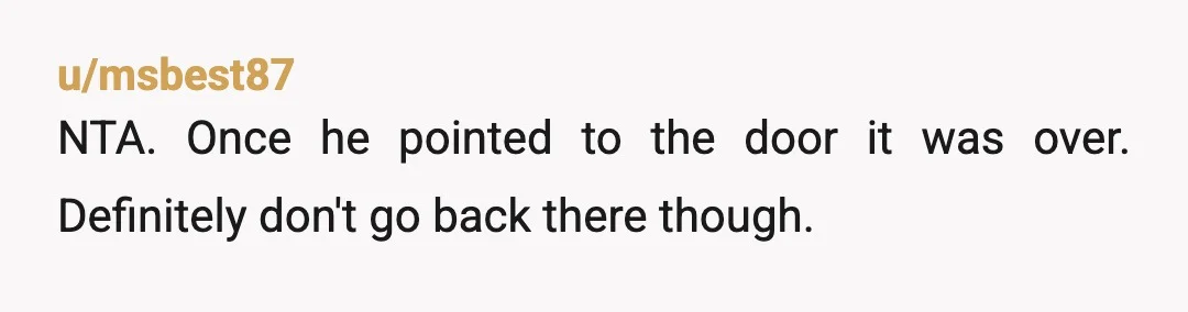 u/morgaine125 It doesn’t sound like he was expecting you to pay at that point, he just wanted you to leave. So I don’t see an interpersonal conflict over the lack...