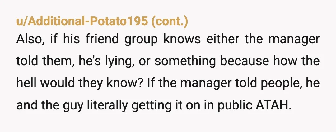 u/balalasaurus
I just wanted to say “alpha squad” is the dumbest, corniest thing I’ve heard.
It’s 2026.
People are allowed to be gay.
Even gym bros.
NTA.