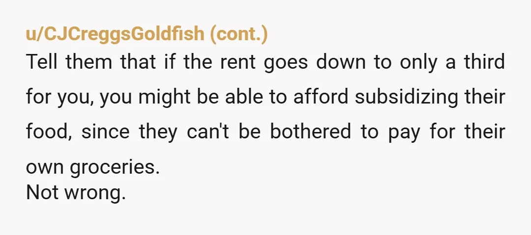 u/beangirl13 As a girlfriend who used to visit my boyfriend and his roommates apartment... Just WOW. That level of entitlement is insane. I never assumed I could just eat their...