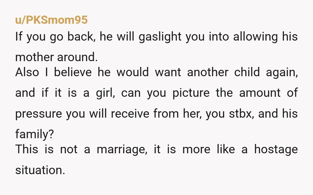 u/Bright_Athlete_8579 Holy cow.. Do not take him back. He won’t change. Stay with your folks and divorce him