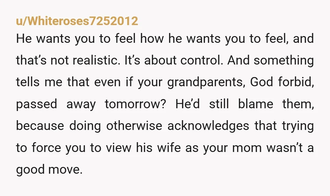 u/pepperpat64
Your dad seems to really hate your mom's family.
Did your mom pass away unexpectedly and/or in an unusual way?