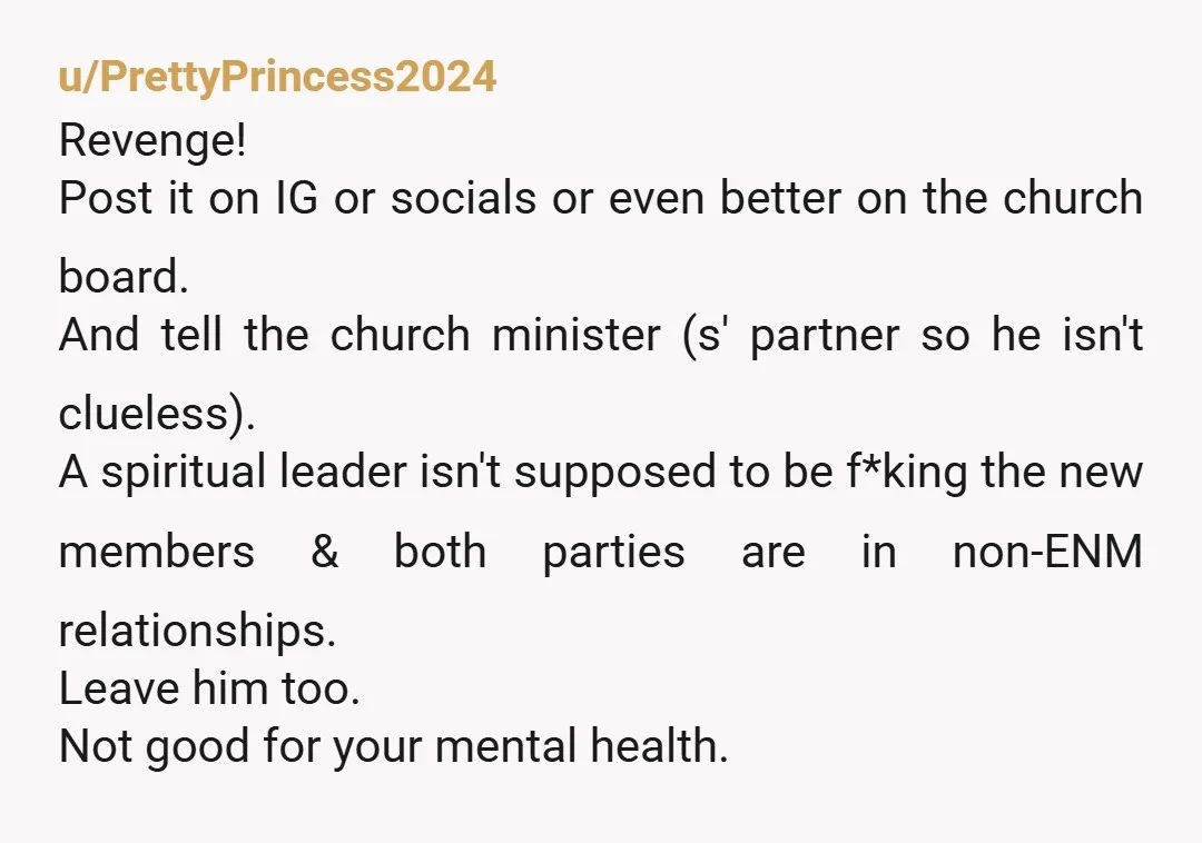 u/UJUG Block him and move on to heal is a must but if you seek revenge that is up to you, also if you believe priest deserve to know that...