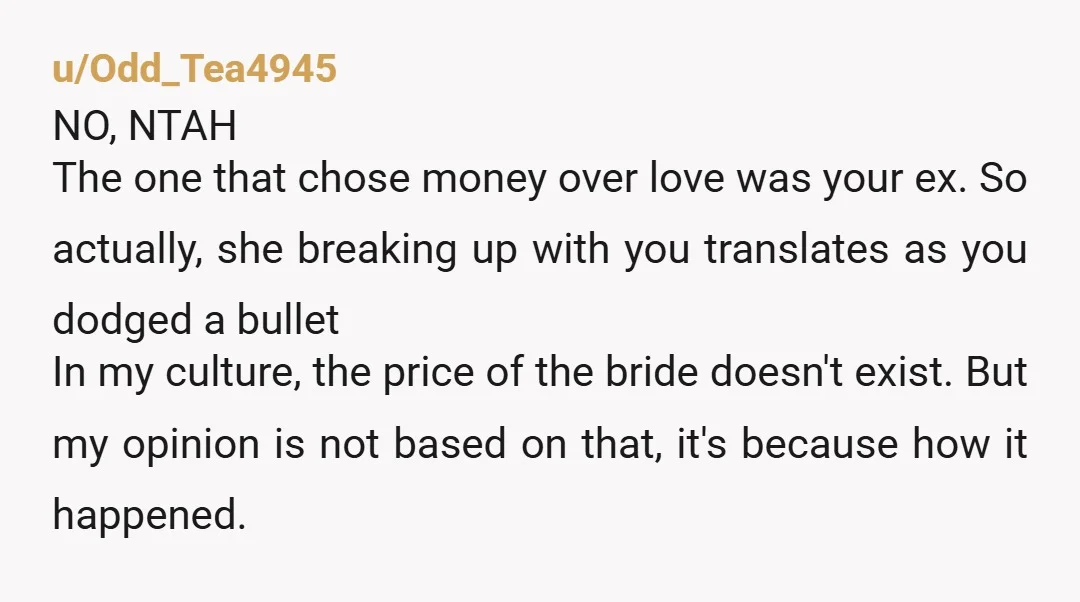 u/Competitive-Top4520 In the US it is illegal to buy another human, which is essentially what they are asking. When they emigrated to the US, they should have realized they are...