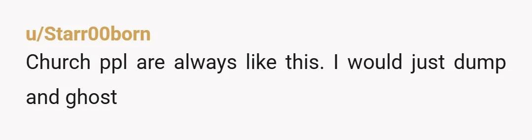 u/Glittering_Swan4911 You need support and cannot go back to the apartment to stay with him. Her husband needs to know and they need to be exposed. They are using religion...