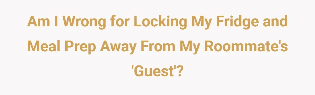 Am I wrong for locking my fridge and meal prep away from my roommate's "guest"?