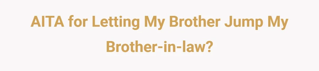 AITA For letting my brother jump my brother-in-law?