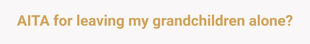 AITA for leaving my grandchildren alone?