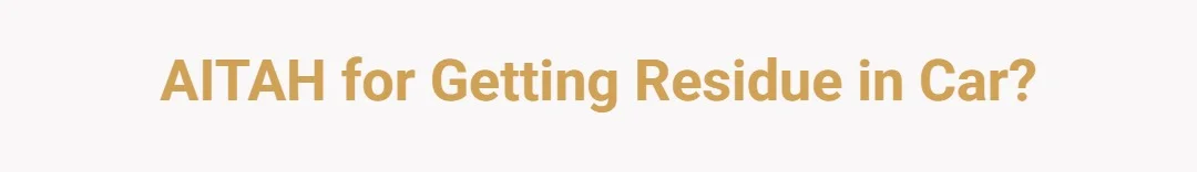 AITAH for getting residue in car?