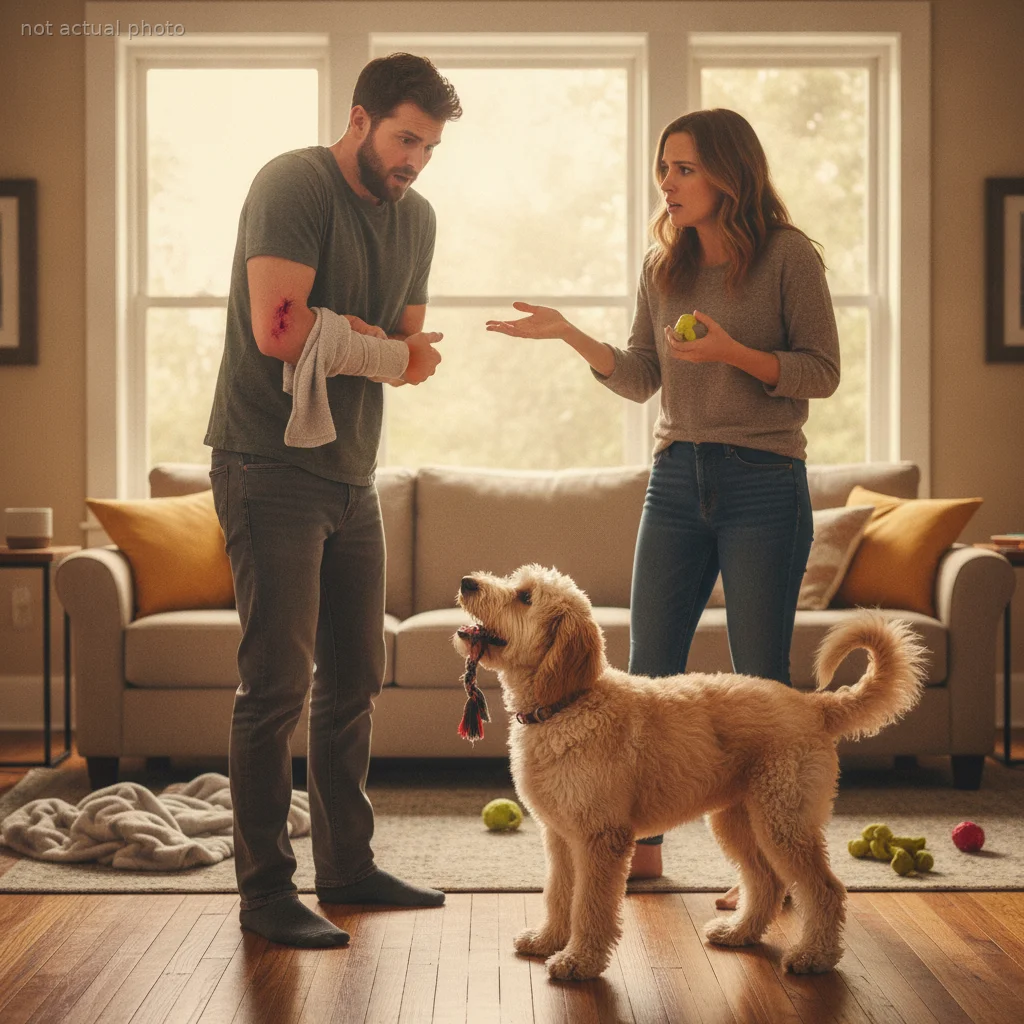 He Taught Their Puppy To Bite For Fun, But Demanded His Wife Intervene When It Finally Backfired