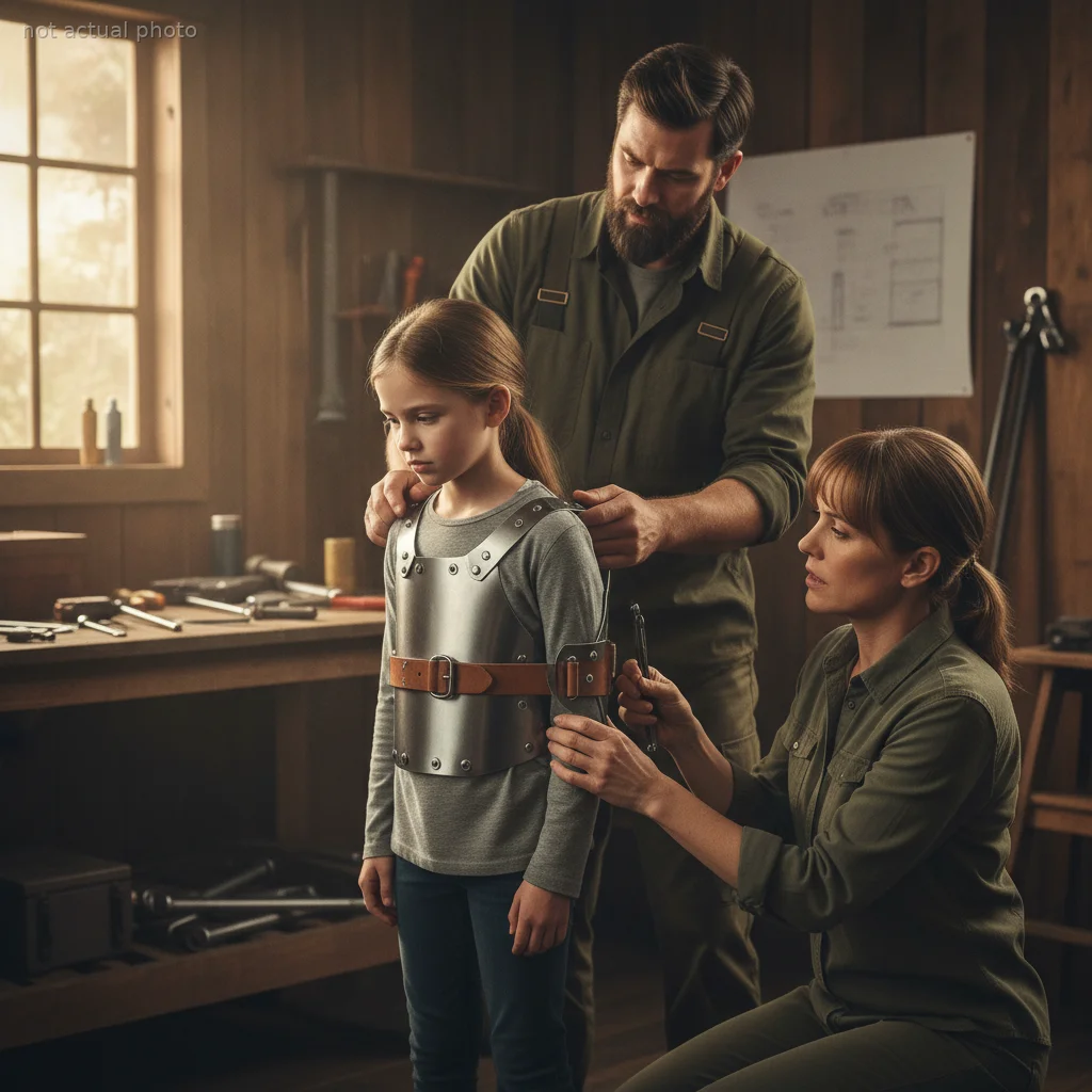 Stepmother Didn’t Like This 9-Year-Old’s Slouching, So She and the Father Built a Homemade Steel Brace