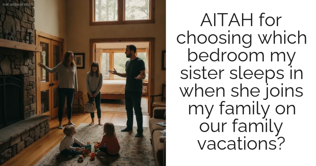 AITAH for choosing which bedroom my sister sleeps in when she joins my family on our family vacations?