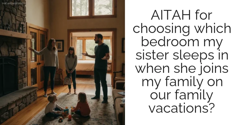 AITAH for choosing which bedroom my sister sleeps in when she joins my family on our family vacations?